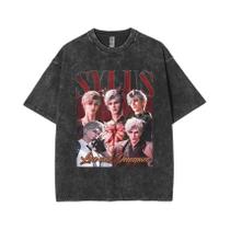 Camiseta Feminina Divertida Com Estampa Gráfica De Algodão, Estilo Vintage Lavado, Com Tema De Amor