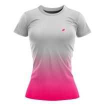 Camiseta Feminina Dry Fit Baby Look Corrida Caminhada Academia Estampa Degradê
