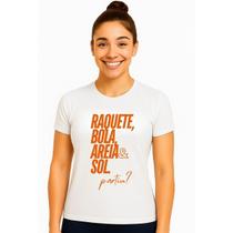 Camiseta Feminina Dry Fit Beach Tennis BaBy Look Proteção UV