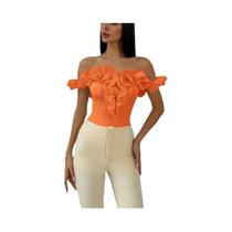 Camiseta Feminina Elegante De Malha Com Ombro Único Para Primavera, Verão, Casamentos, Trabalho,