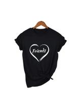 Camiseta feminina em algodão com detalhe frase família