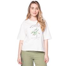 Camiseta Feminina Endless Folhagens Glitter Off White Camiseta Feminina Endless Folhagens Glitter Off White