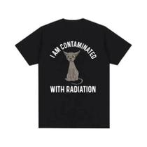 Camiseta Feminina Engraçada Com Estampa De Gato Amaldiçoado I Eat Cement, Manga Curta, Humorosa.