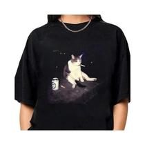 Camiseta Feminina Engraçada Com Estampa De Gato Fumando, Estilo Hip Hop, Moda Casual Camiseta Feminina Engraçada Com Estampa De Gato Fumando, Estilo Hip Hop, Moda Casual