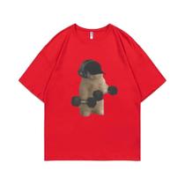 Camiseta Feminina Engraçada Com Estampa De Meme De Gato Para Academia, Casual, Verão, Fitness, Pump