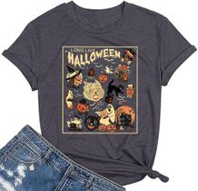 Camiseta feminina engraçada de abóbora com estampa de abóbora da Halloweentown University