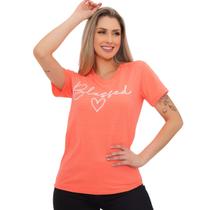 Camiseta Feminina Estampa Blessed Moda Casual - Tempo Habil