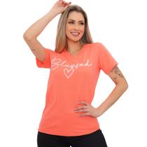 Camiseta Feminina Estampa Blessed Moda Casual