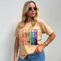 Camiseta Feminina Estampa Psico Tabelas 496 Basica Soft Algodão Menina Camiseta Feminina Estampa Psico Tabelas 496 Basica Soft Algodão Menina
