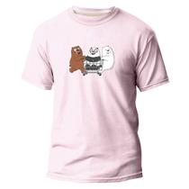Camiseta Feminina Estampa Ursos 100% Algodão Unissex Várias Cores - LUMINON