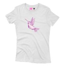Camiseta Feminina Estampada Beija Flor Branco