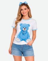 Camiseta Feminina Estampada Com Strass Casual Estilosa Camiseta Feminina Estampada Com Strass Casual Estilosa