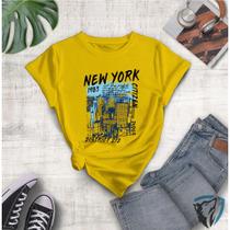 Camiseta Feminina Estampada De Cidade New York 1983 Predios Super Confortavel 100% Algodão