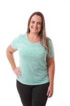 Camiseta Feminina Estonada Verde Água Estampa Beautiful Relevo Camiseta Feminina Estonada Verde Água Estampa Beautiful Relevo