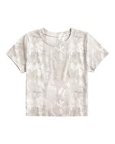Camiseta feminina Eutten Camo Crop Top com gola redonda com estampa de folhas de ácer Camiseta feminina Eutten Camo Crop Top com gola redonda com estampa de folhas de ácer