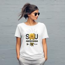 Camiseta Feminina Evangelica T-shirt Blusa Deus Eu Tenho Tantas Benções Fator Shop
