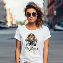 Camiseta Feminina Evangelica T-shirt Moda Cristã Blusa 100% Algodão Estampas Variadas Fattor Shop