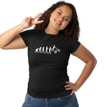 Camiseta Feminina Evolução Bicicleta Amo Bike Baby Look Camiseta Feminina Evolução Bicicleta Amo Bike Baby Look