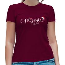 Camiseta Feminina Feliz Natal Algodão Premium