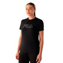Camiseta Feminina Fila Basic Outline Preto/Branco Camiseta Feminina Fila Basic Outline Preto/Branco