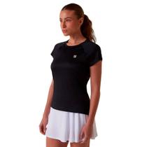 Camiseta Feminina Fila Tennis Basic UV FPS50+ Preta/Vermelha Camiseta Feminina Fila Tennis Basic UV FPS50+ Preta/Vermelha