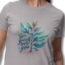 Camiseta Feminina Força Natural Cor:Cinza ChumboTamanho:M Camiseta Feminina Força Natural Cor:Cinza ChumboTamanho:M