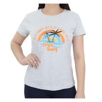 Camiseta Feminina FreeSurf MC Baby Paradise Cinza - 12160