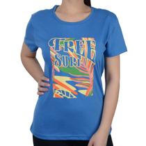 Camiseta Feminina Freesurf MC Baby Plant Azul - 121601