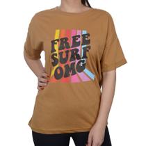 Camiseta Feminina Freesurf MC Estampada Left Caramelo - 1204