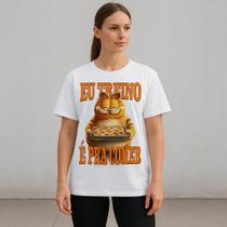 Camiseta Feminina Garfield Eu Treino É Pra Comer Fitness Academia Maromba Personalizada Algodão