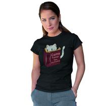 Camiseta Feminina Gato Como Treinar Seu Humano Baby Look