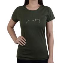 Camiseta Feminina Gatos e Atos Cotton Verde Militar - 9502