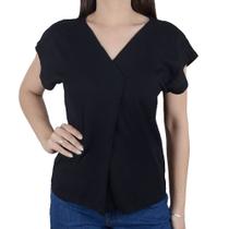 Camiseta Feminina Giraffe Gola V Preta - 62394 Camiseta Feminina Giraffe Gola V Preta - 62394