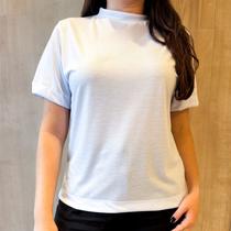 Camiseta Feminina Gola Alta Básica T-shirt 100%