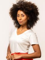 Camiseta Feminina Gola V Off White