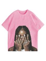 Camiseta feminina GORGLITTER, estampada de tamanho grande, rosa hip hop, Y2K Camiseta feminina GORGLITTER, estampada de tamanho grande, rosa hip hop, Y2K