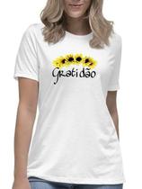 Camiseta feminina gratião girassol blusa camisa good vibes