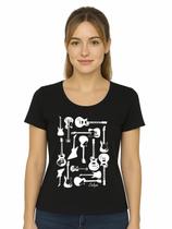 Camiseta Feminina Guitarras Tamanho Especial Plus Size
