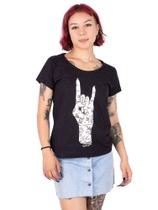 Camiseta Feminina Hand Tattoo - Preta Jaguar