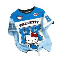 Camiseta Feminina Hello Kitty Com Estampa 3D, Manga Curta, Gola Redonda, Estilo Hip-hop, Verão