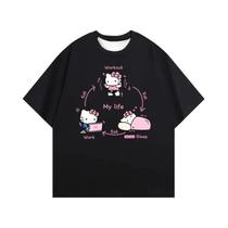 Camiseta Feminina Hello Kitty Estampada Em 3D De Secagem Rápida, Casual E Respirável Para Trabalho,