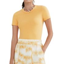 Camiseta Feminina Hering MC Canelada Amarela - 4H31 Camiseta Feminina Hering MC Canelada Amarela - 4H31