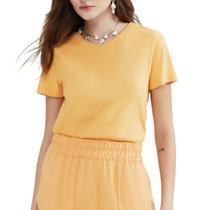 Camiseta Feminina Hering MC Slim Amarelo Gema - 0241 Camiseta Feminina Hering MC Slim Amarelo Gema - 0241