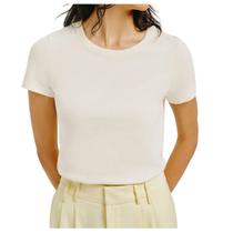 Camiseta Feminina Hering MC Slim Creme - 0241NM2EN