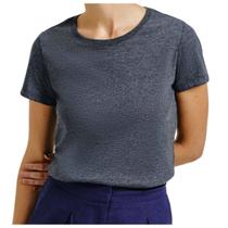 Camiseta Feminina Hering Slim Cinza Mescla Escuro - 0241MD3E Camiseta Feminina Hering Slim Cinza Mescla Escuro - 0241MD3E