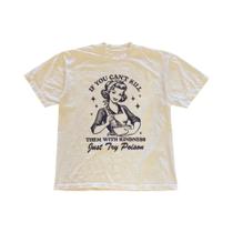 Camiseta Feminina Hip Hop Vintage Com Gola Redonda E Estampa Gráfica Kill Them with Kindness, Top