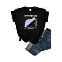 Camiseta Feminina Hippo Math Problem Com Mangas Estilo Harajuku, Moda Streetwear, Camisetas