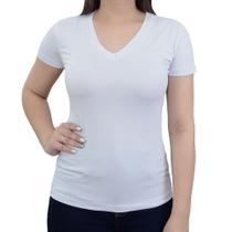 Camiseta Feminina Hirlogs Decote V Branca - 2705