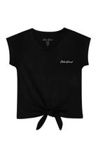 Camiseta Feminina Infantil Malha Amarração Polo Wear Preto