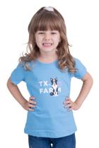 Camiseta Feminina Infantil Texas Farm - Cif008 - Azul Maya